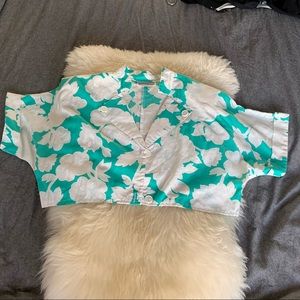 Urban Renewal Turquoise/White Vintage Crop Jacket